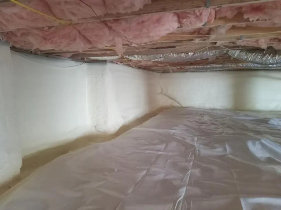 Crawl space encapsulation with closed-cell spray foam for Attic Insulation in Marlborough